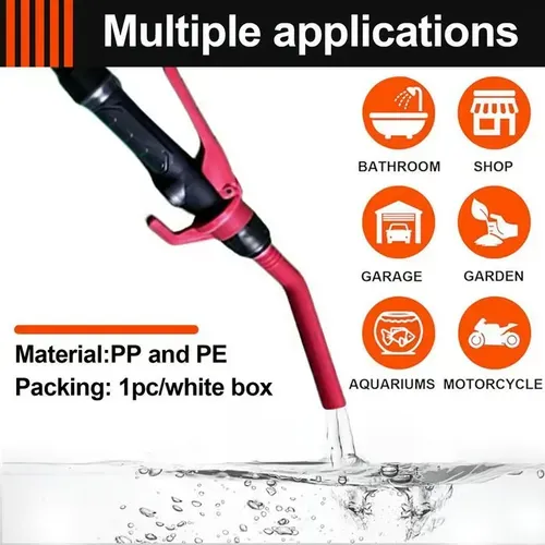 Gas Transfer Pump Battery Powered - Fuel Transfer Pump with Nozzle - Battery Operated Gas Pump With 3 FT Long Hose 2.2 GPM Transfer Pump For Water Kerosene Gas Can