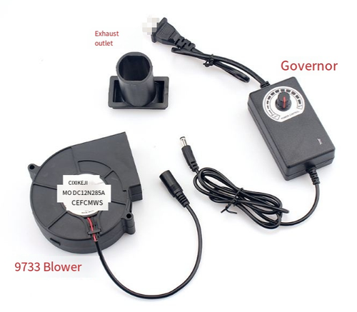 9733 Turbine Blower with Speed Control Power Supply, Inflatable Barbecue Firewood Stove Blower, High Temperature Resistant