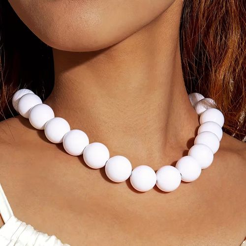 Boho Holiday Party Exaggerated Large Acrylic Candy Beads Necklace