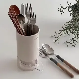 Stylish Kitchen Spoon Fork Drying Holder Storage Crock