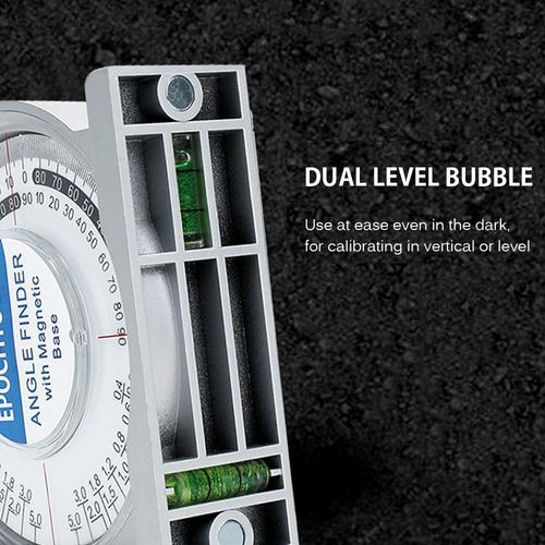 Magnetic Angle Finder,Magnetic Angle Finder Locator Mini Inclinometer Measurement Tool Protractor Tilt Level Meter Dual Level Bubble Back Comparison Table, Silver