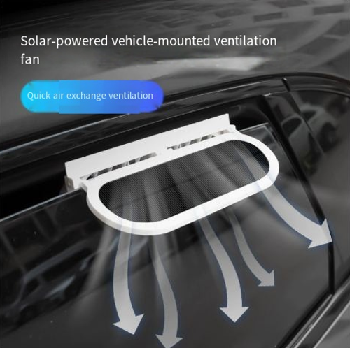 Solar-powered car window exhaust fan – interior air circulation and cooling fan