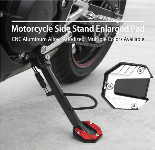 Aluminum Alloy Side Stand Extension Pad,Parking Aid Accessory with Hexagon Wrench