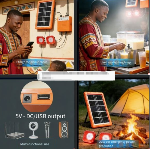 Small Home Solar Power Lighting Kit (3 Lights) – Mini Solar Energy Storage System for Camping and Household Use