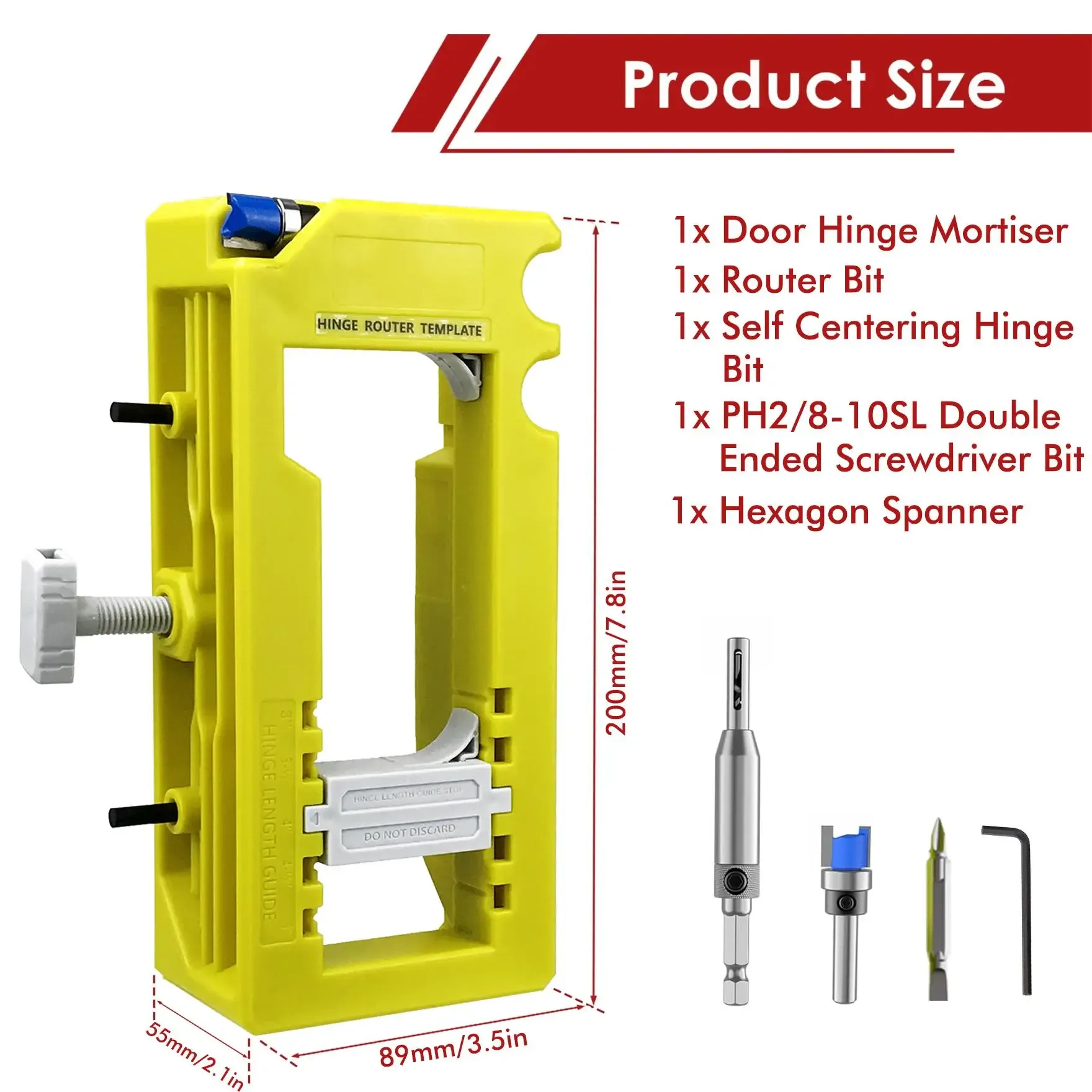 Hinge Door Lock Hole Positioner Kit Set, Hinge Door Lock Installation Kit, Mortiser Template Holder Orifice Locator, Door Hardware Tool