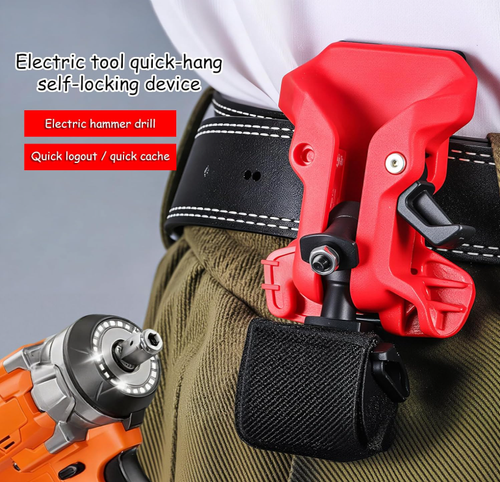 Tool Belt Holders for Drills and Hammers–Self Locking, Quick Draw Metal Waist Hanger with Double Lock System,Universal Drill Belt Clip