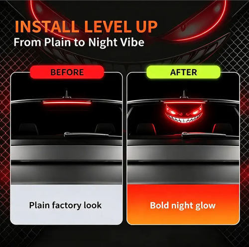 1 Pcs Car Evil Eye Solar LED Decorative Light - Vibration   Light-Sensor Flashing Lamp, Damage-Free Suction Cup Interior Deco for Cars  Trucks with Aggressive Look, Animated Eyes, Auto Activation