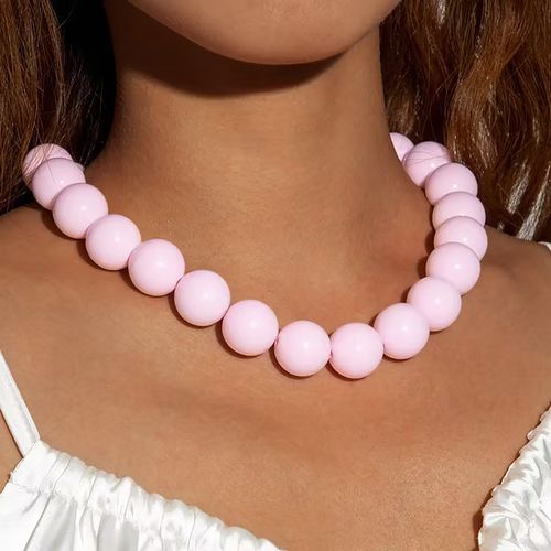 Boho Holiday Party Exaggerated Large Acrylic Candy Beads Necklace
