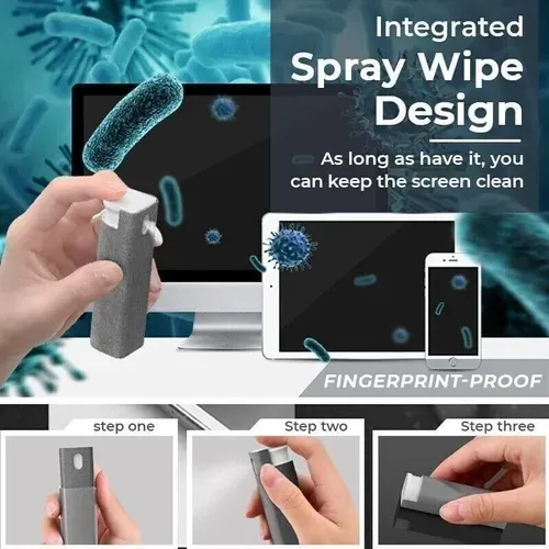 Screen Cleaner 3-in-1 Fingerprint-Proof Screen Cleaner 2 Pieces Screen Cleaning Spray Bottle Microfibre Cloth Fingerprint Proof for Phones Laptop Monitors Car Screens with Cleaning Pen