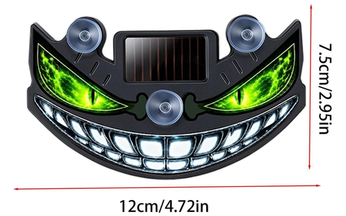 1 Pcs Car Evil Eye Solar LED Decorative Light - Vibration   Light-Sensor Flashing Lamp, Damage-Free Suction Cup Interior Deco for Cars  Trucks with Aggressive Look, Animated Eyes, Auto Activation