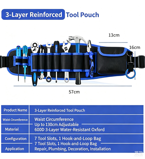 Electrician's Tool Belt and Hardware Pouch