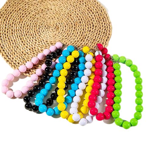 Boho Holiday Party Exaggerated Large Acrylic Candy Beads Necklace