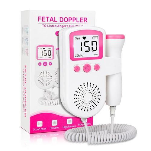 Fetal Doppler - Your Portable Companion for Pregnancy: 50-230M Measuring Hz, LCD Display, Pocket Size (Pink)
