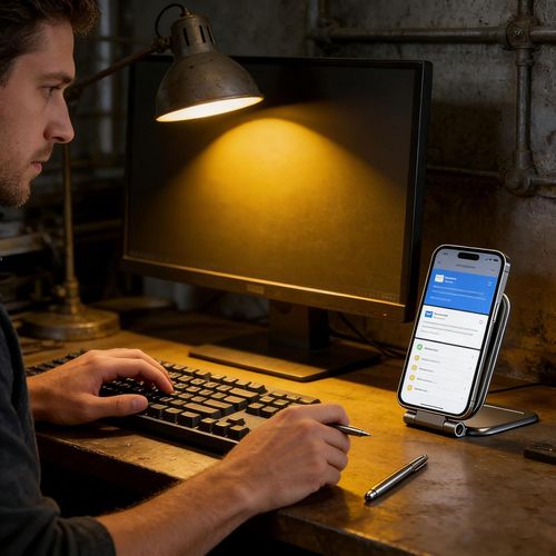 HideFold Ultra-Thin Foldable Magnetic Car Phone Mount 270°Adjustable Cell Phone Holder for Your Car Gym Mirror Compatible with iPhone & Android (Grey)