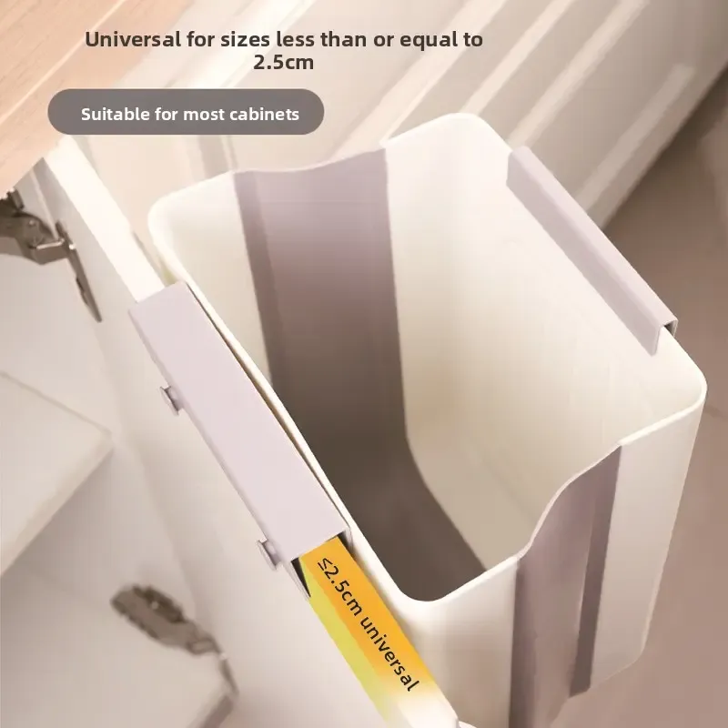 Foldable Household Trash Can – Hanging Waste Bin for Kitchen Cabinet Doors – Creative, Thickened, and Sturdy Design