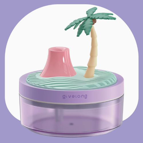 Landscape Green Plant Air Humidifier, Desktop USB Seven-Color Ambient Spray Aroma Diffuser, Car and Home Silent Mini Desktop Plant Humidifier, Seven-Color Night Light Spray Hydration Device, Car Aroma Diffuser, Creative Small Gift