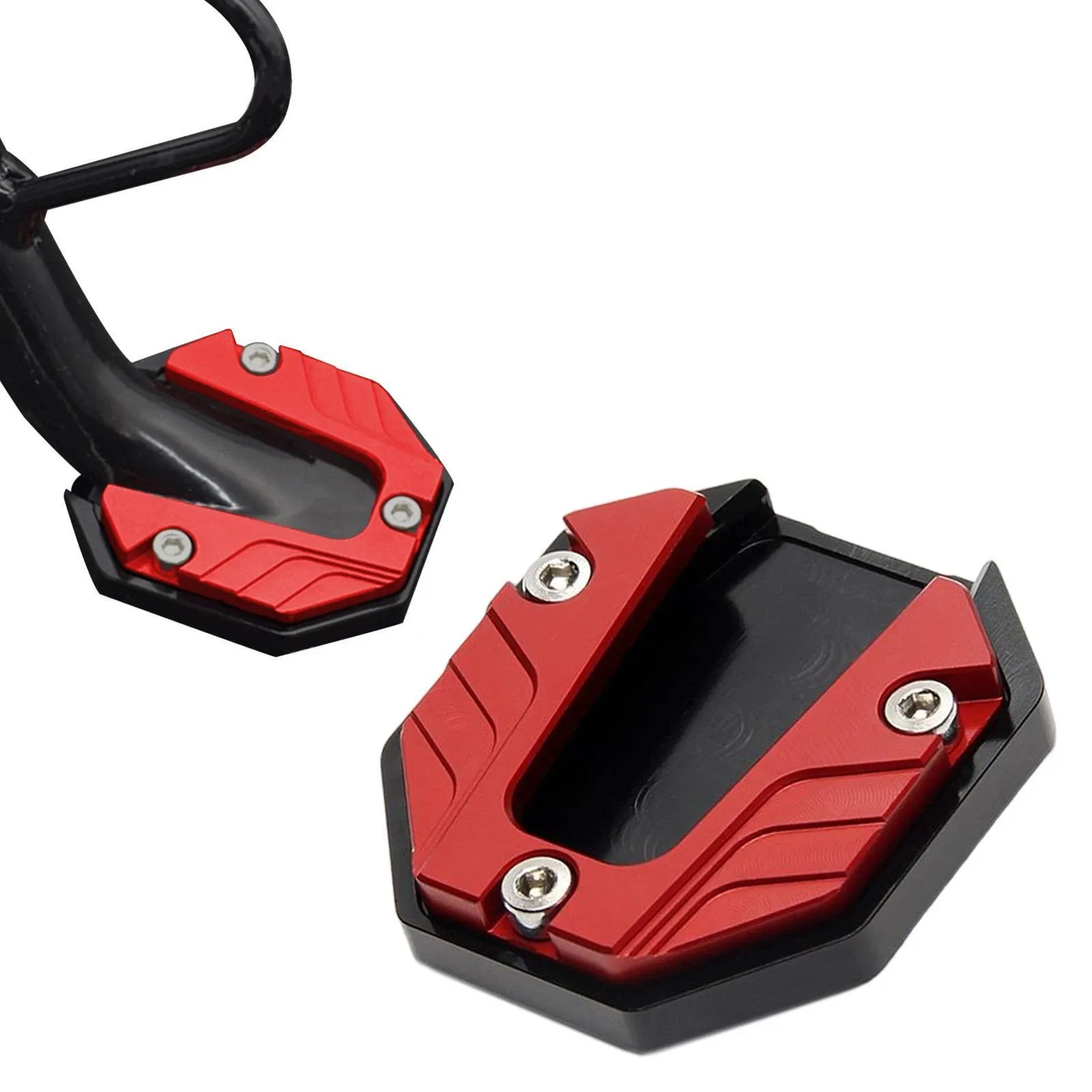 Motorcycle Kickstand Extension Pad Universal Modification Red