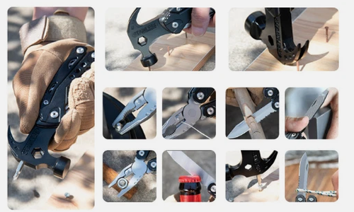 14-in-1 Multitool, Valentines Day Gifts for Men Dad Gifts, Mini Hammer Multitool, Small Hammer Tool, Survival Gear and Supplies, Christmas Gift for Boy Husbands