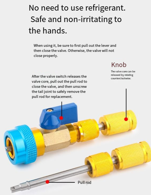 R134A Valves Core Remover Installer Tool Set Air Conditioning Valves Core Installation Tool Suitable for Air Conditioner