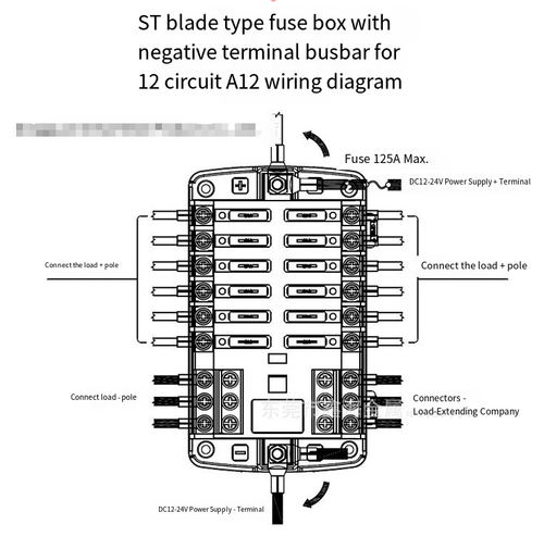 12-Way Independent Positive & Negative Fuse Box — Specialized Automotive, Yacht, and RV Modification Accessory — 12-Slot Fuse Holder with Independent Polarity — Circuit Protection Component