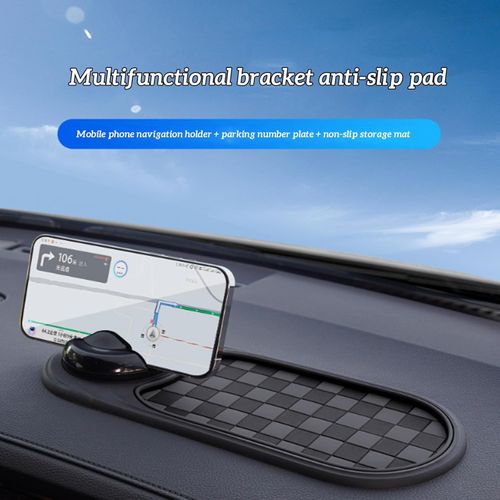 Multifunction Car Anti-Slip Mat, 2025 Multifunctional Car Dashboard Mobile Phone Holder, Auto Universal Rotatable Anti Skid Car Dashboard Pad with Temporary Parking Number