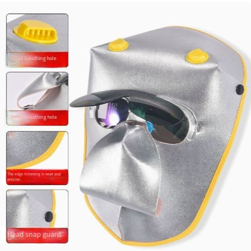 Welding mask, full face protection, heat protection, eye protection, lightweight headband, specifically designed for welders.