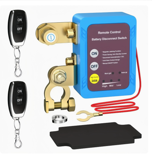 12V24V Car Battery Negative Terminal Breaker with Low Current and Leakage Protection, Remote Control Smart Breaker