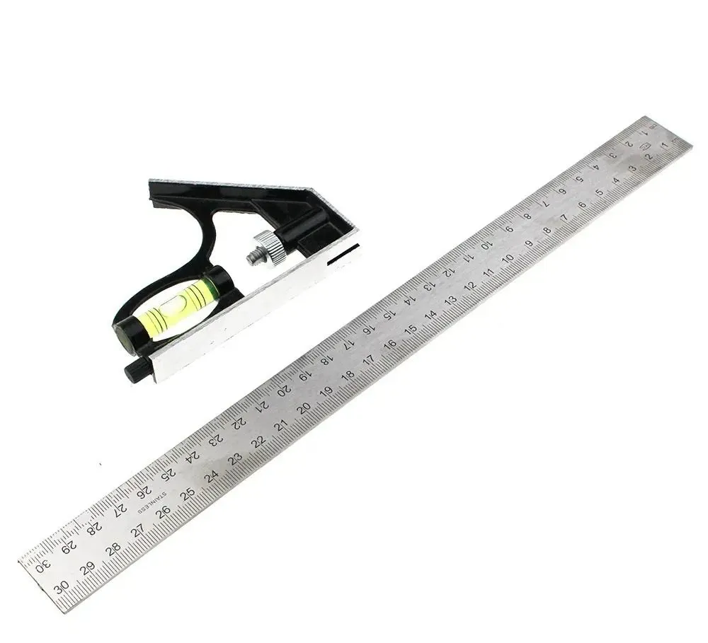 Engineers Combination Try Square Set Right Angle Ruler Level 1PC 300mm