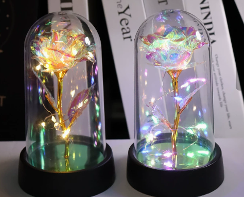 Valentines Day Glass Rose Eternal Rose Gifts for Women Birthday Gifts for Mom Light Up Rose In Glass Dome Eternal Rose Flower Gifts Valentines Day Rose Gifts for Her Valentines Day Gifts