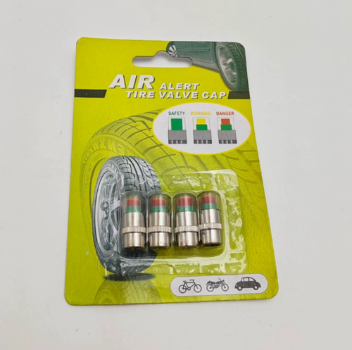 Tire Pressure Monitoring Caps | In-Vehicle Auto-Alert Tire Valve Caps Automotive Tire Pressure Warning Caps | High-Precision Tire Pressure Monitors Tire Pressure Monitoring Valve Caps | Home-Use Tire Protection Caps | 4-Pack