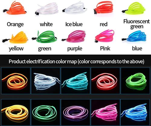 Car Interior Light Atmosphere Ambient Light Tube LED Strip Flexible Neon Lamp (500cm）