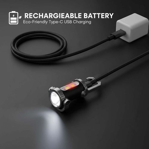 Rechargeable Keychain Flashlights, 800 Lumens EDC Mini Flashlights, COB Keychain Work Light Flashlights 7 Light Modes, Bright Mini Keychain Light for Walking, Searching and Hiking