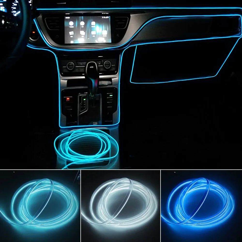 Car Interior Light Atmosphere Ambient Light Tube LED Strip Flexible Neon Lamp (500cm）
