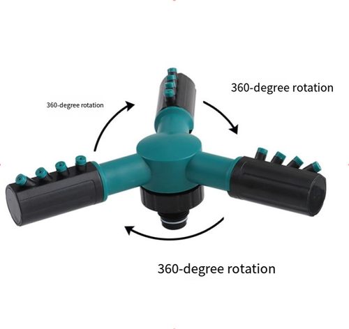 3-Arm Automatic Rotating Sprinkler, Garden Lawn Watering Sprayer, Household Agricultural Irrigation Nozzle, Garden Irrigation