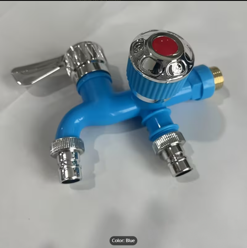 Dual-Head Quick-Open Multifunctional Washing Machine Faucet 2.54 cm 2 Out 3-Way Mop Pool Single Cold Washing Machine Faucet 4-Point Single Cold Plastic Dual-Use