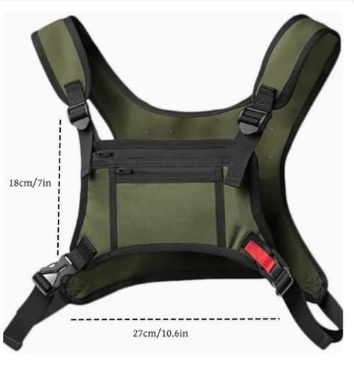 Tactical sports vest bag, practical men's chest bag, bravest bag, men's hip-hop street style functional bag