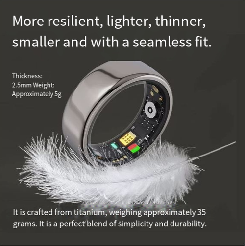 TK5 Smart Ring Bluetooth Band: Monitors Heart Rate, Blood Pressure, Blood Oxygen, Sleep, Exercise, Steps, Waterproof, and Takes Photos