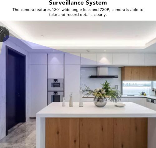 Security Camera Indoor 120° Wide Angle 720P Motion Detection Alarm Home Surveillance for Children Elders Pet