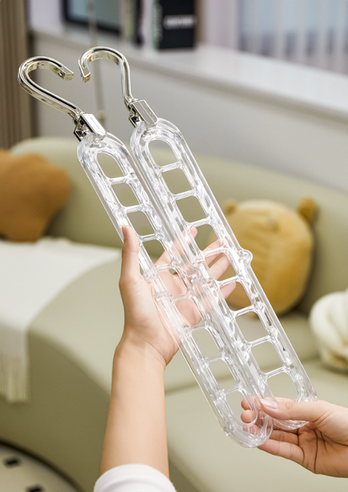 Transparent 9-Hole Rotating Hanger – Multifunctional Space-Saving Organizer for Home Wardrobes