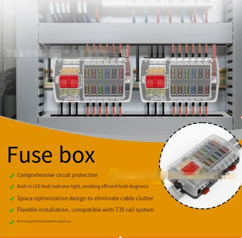 12-Way Independent Positive & Negative Fuse Box — Specialized Automotive, Yacht, and RV Modification Accessory — 12-Slot Fuse Holder with Independent Polarity — Circuit Protection Component