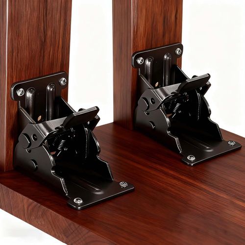 Heavy Duty Folding Table Hinges 90° Self-Locking, 0-180° Adjustable Leg Brackets for Foldable Desk Workbench - Cold Rolled Steel with Screws​(Black)