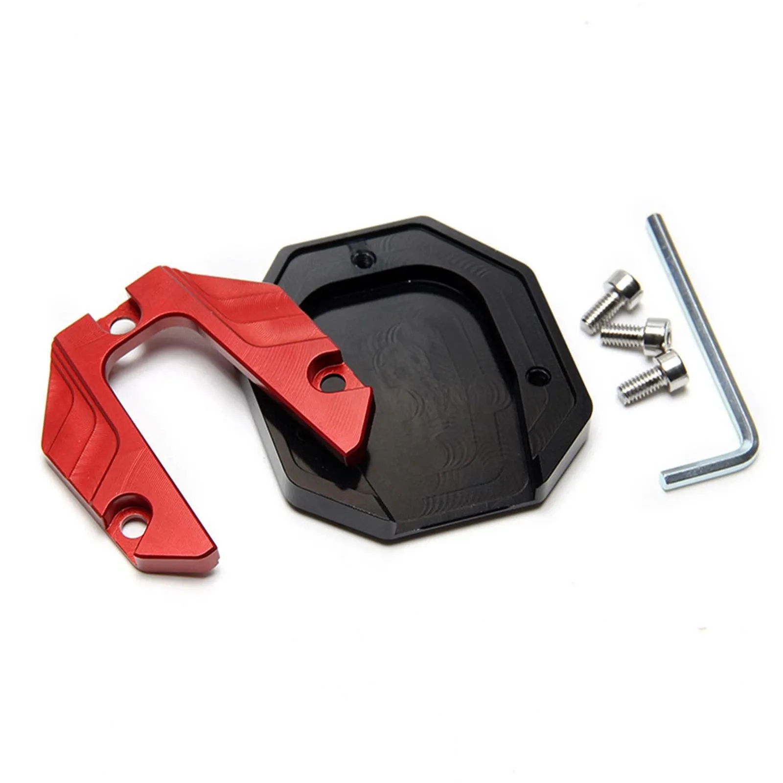 Motorcycle Kickstand Extension Pad Universal Modification Red