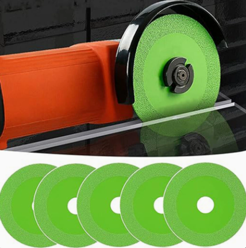 Diamond cutting and grinding discs for glass, tile, ceramic, marble, and stone—compatible with angle grinders.