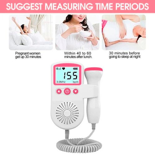 Fetal Doppler - Your Portable Companion for Pregnancy: 50-230M Measuring Hz, LCD Display, Pocket Size (Pink)