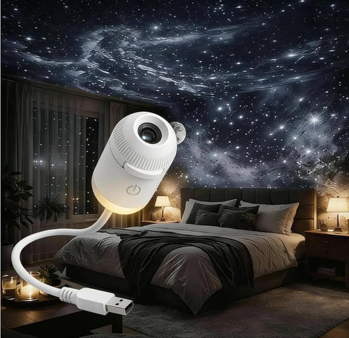 2-In-1 Galaxy Projector Night Light, Usb Starry Sky Projector With 360° Adjustable Gooseneck, 12 Projection Films, Portable Led Lamp For Bedroom, Ceiling, Car, Room Decor (with 12 Films)