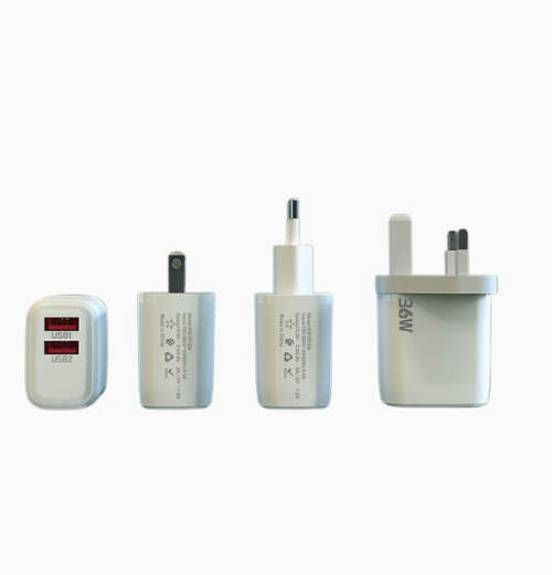 36W Dual USB Port Mobile Phone Charger 5V 2.4A UK Standard Charging Head Multi-Port Set