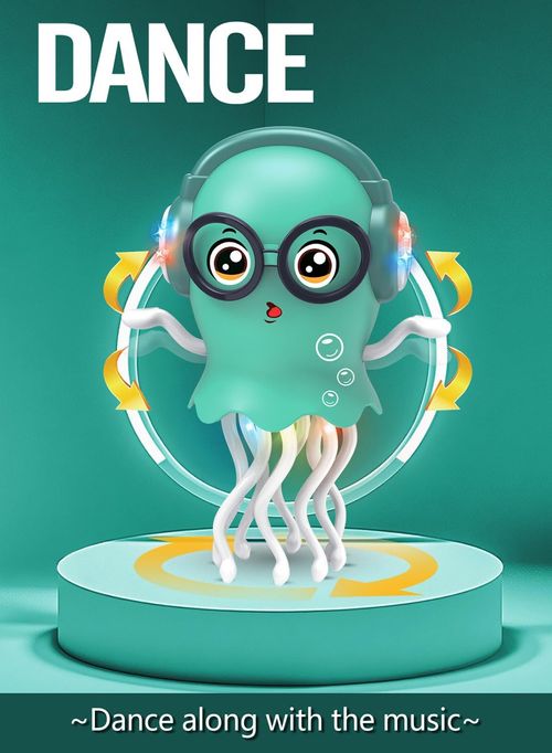 Dancing Jellydancer Baby Toy, Crawling Infant Tummy Time Toy, Magic Dancing Music Crawling Toys for 3 4 5 6 7 8 Year Old Kids Boy Girl Birthday Gifts, Interactive Relax Fidget Easter Gifts