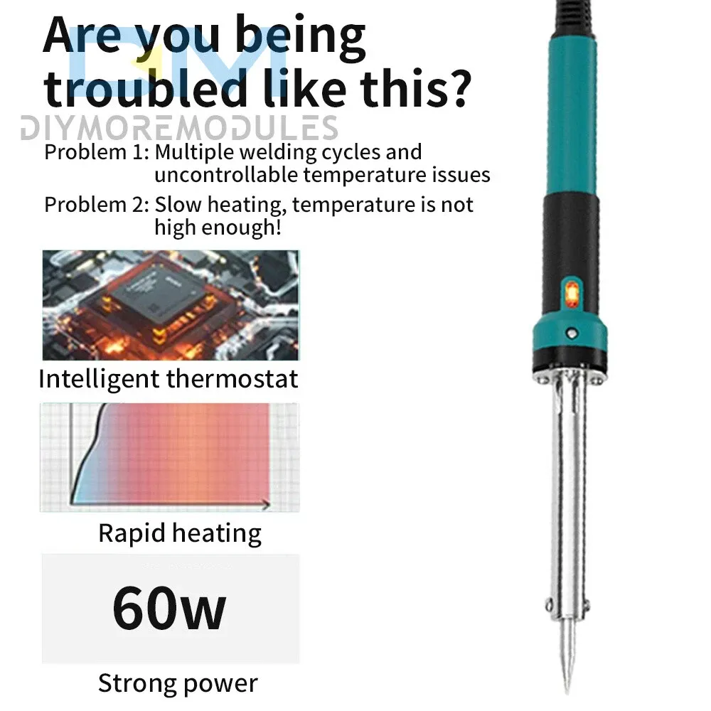 60W Externally Heated Soldering Iron with Indicator Light