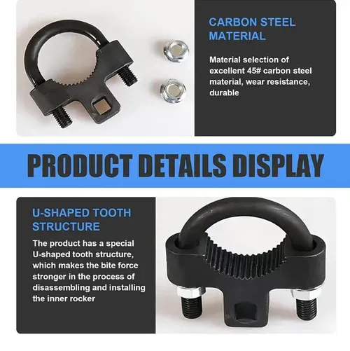 Inner Tie Rod Removal Tool,with Non-Slip Teeth for Inner Tie Rod Removal and Installation Inner Tie Rod Tool Inner Tie Rod U-Wrench,3,8 Carbon Steel Inner Low Profile Tool for Car Chassis Rocker