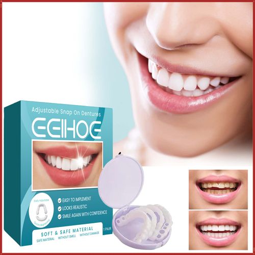 EELHOE Adjustable Clip-on Denture Set - Beautiful Teeth, Enhanced Smile
